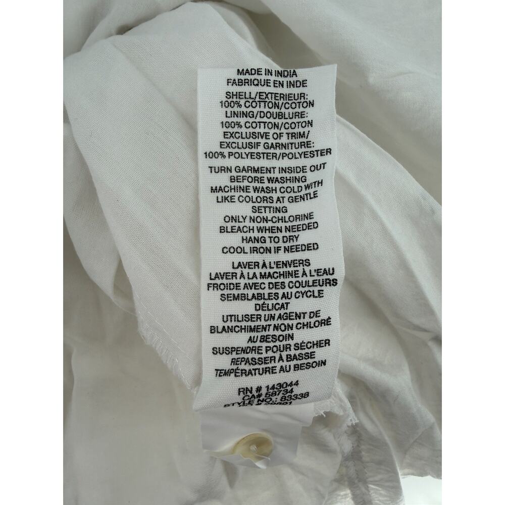 Avec Les Filles Women's White Eyelet Cotton Lined Shirt Dress Size 8 - Picture 12 of 12
